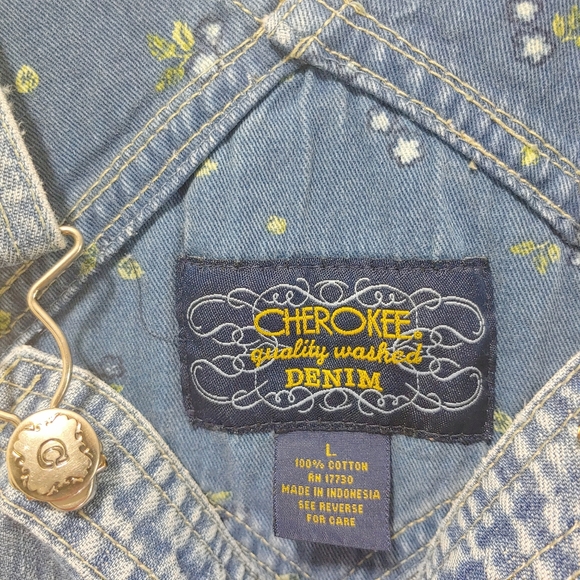 Vintage Denim Cherokee Overall Pants 100% Cotton Light wash Size L - Picture 6 of 10
